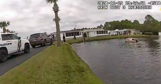 VIDEO: Drug Dealer Suspect with Children in Car Drives into Pond