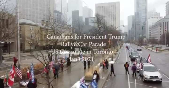 Canadians Form Large Car Rally In Toronto To Show Support For Tr