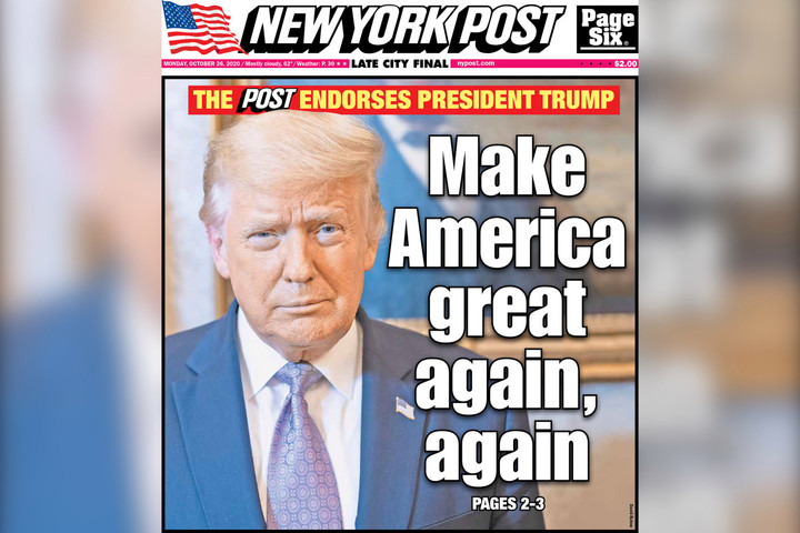 The New York Post endorses President Donald J. Trump for re-elec