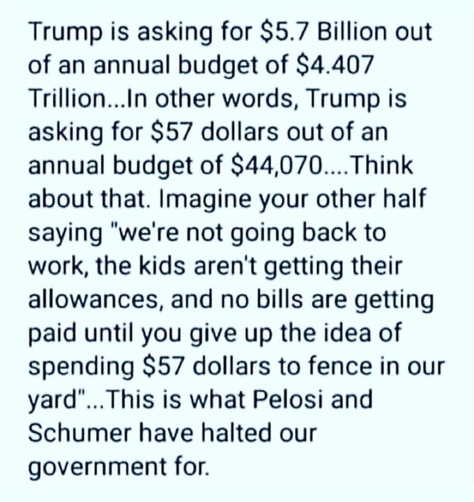This Is The Right on Instagram: “When you put it like that... . . #buildthewall #shutdown #trumpshutdown #schumershutdown #pelosishutdown #pelosi #schumer #republican…”
