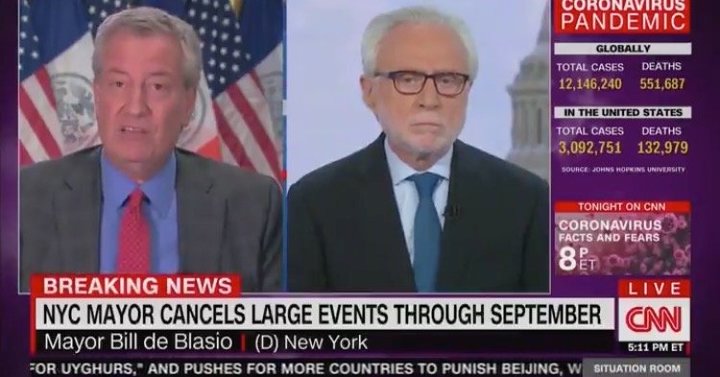 Mayor De Blasio Tells CNN's Wolf Blitzer That He Is Banning All 