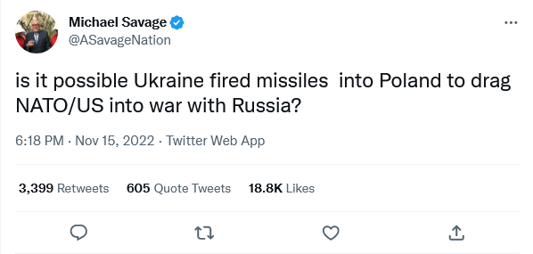 SAVAGE WAS RIGHT! Poland President: Missile That Killed 2 Likely