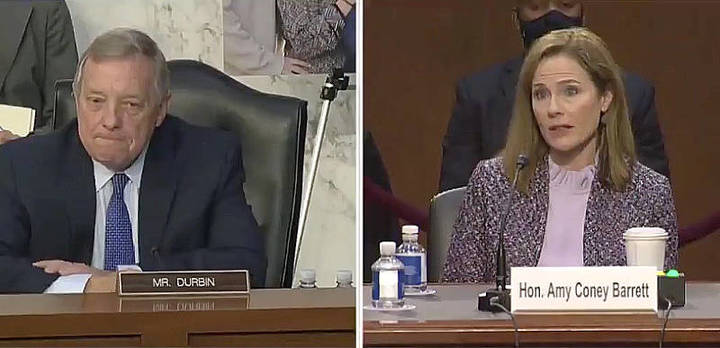 WATCH: Amy Coney Barrett DESTROYS Dick Durbin in two epic respon