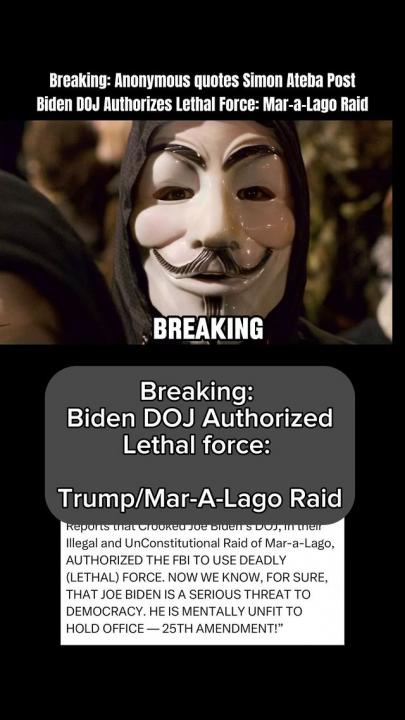 DeepFakeQuotes on Instagram: "Trump Reacts to Shocking Court Documents: Claims Biden DOJ Authorized Lethal Force in Mar-a-Lago Raid. Anonymous quotes journalist, Simon Ateba’s post.   #BreakingNews #TrumpReaction #BidenDOJ #MarALagoRaid #LethalForce #Witc