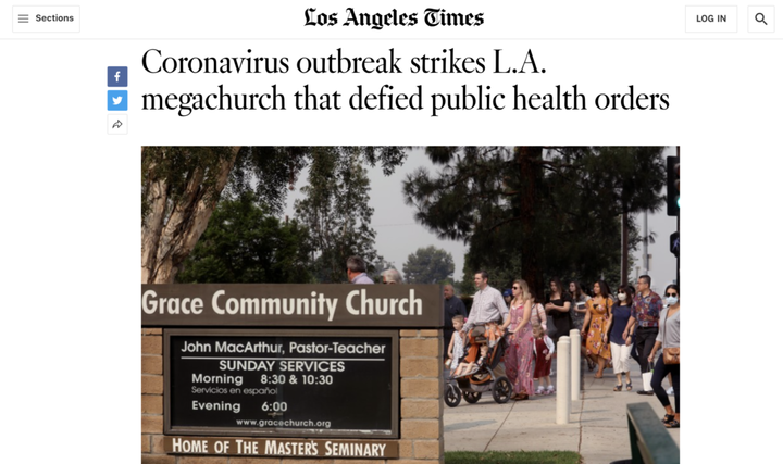 LA Times Targets John MacArthur's Church By Labeling Three COVID