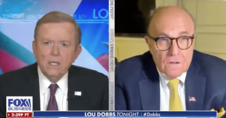 Video: Lou Dobbs and Rudy Giuliani Blast Republicans for Not Sta