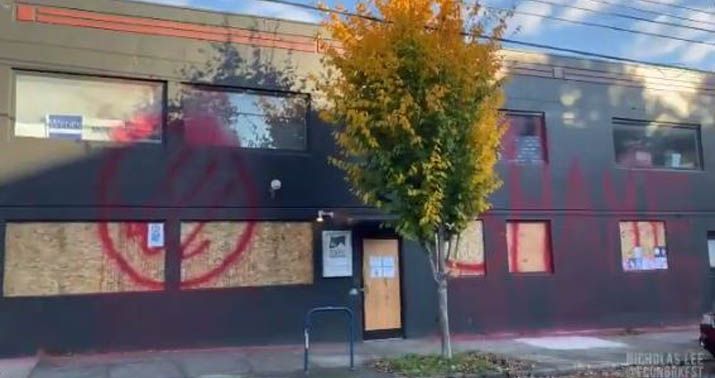 Portland anarchists attacked a Democratic Party HQ and suddenly 