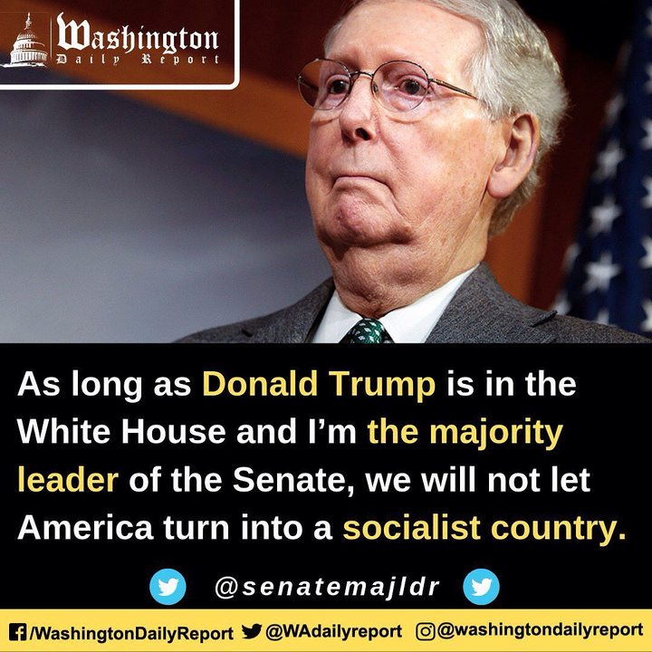 WashingtonDailyReport on Instagram: “"We will not let America turn into a socialist country." #socialist #socialism #mitchmcconnell #usa #america #senate #trump #whitehouse…”